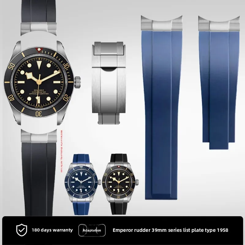 20 مللي متر حزام ساعة سيليكون ل تيودور 1958 جرين باي BB58 الحارس 39 مللي متر الهاتفي الرجال لينة مطاط مقاوم للمياه حزام الساعات سوار معصمه