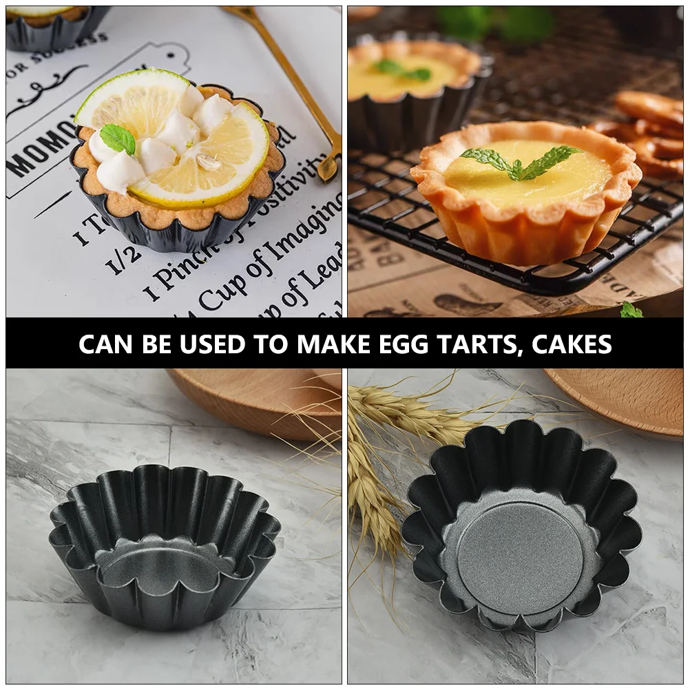 

12 Pcs Mini Muffin Pans Cake Mold Baking Cups Iron Tart Molds Metal Liners Egg Tart Pies Pudding Cupcakes Home Bakery Kitchen