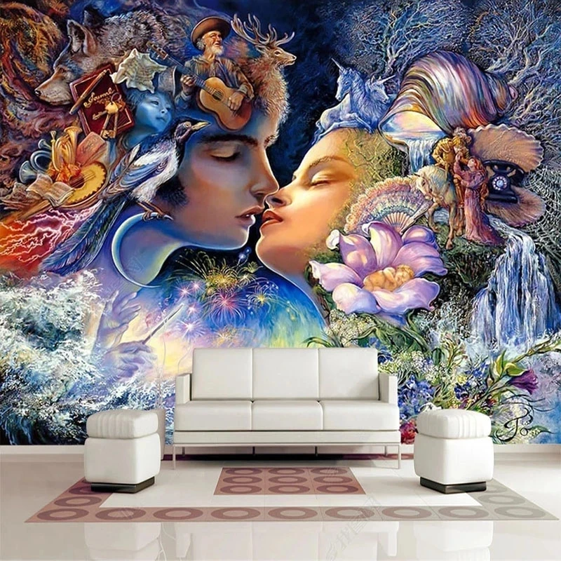 papel-de-parede-3d-personalizado-moderno-criativo-personagem-de-casal-pintura-a-oleo-fantasia-mural-sala-de-estar-fundo-de-tv-quarto-restaurante