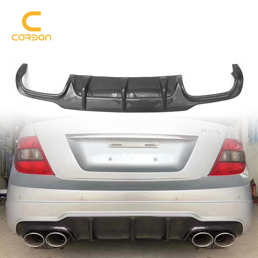 For Mercedes Benz C63 W204 AMG Carbon Fiber Rear Diffuser Lip