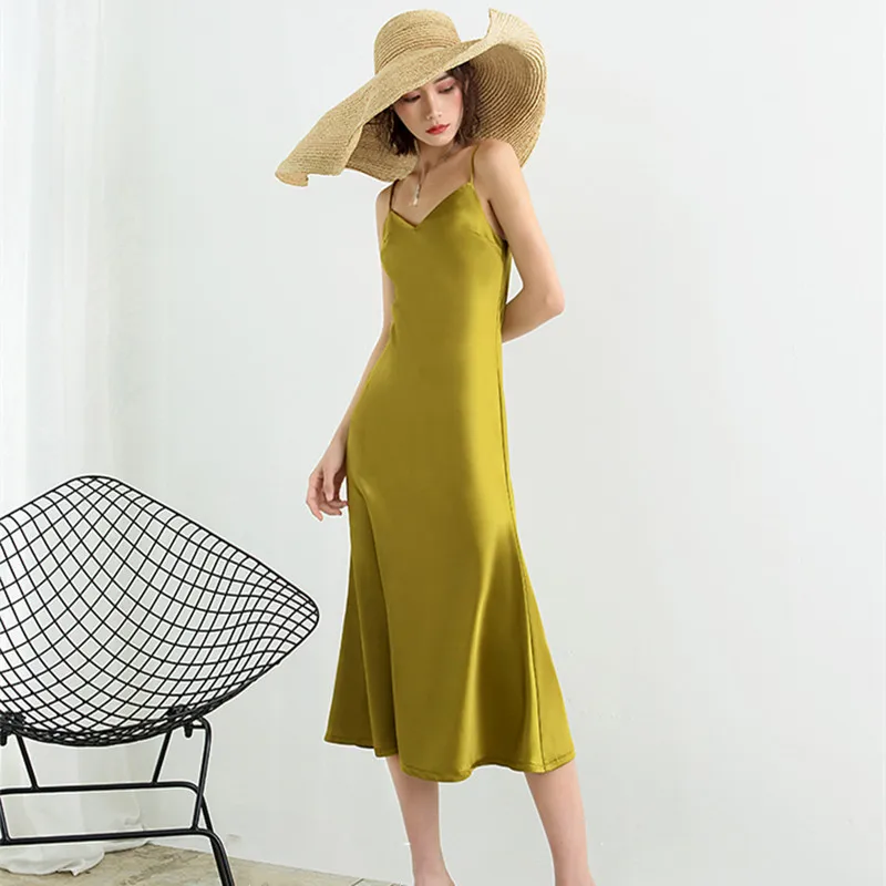 2025 Summer Elegant Women artificial silk wedding party dress spaghetti strap Satin Maxi Long Dresses  Robe Ropa Mujer Vestidos