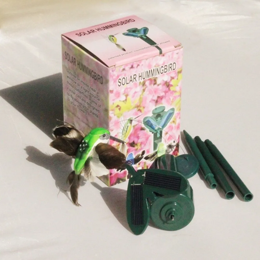 Brinquedo Solar Vibratório Rotativo para Pássaros, com Design de Montagem em Estaca, Borboleta Voadora à Prova d'Água