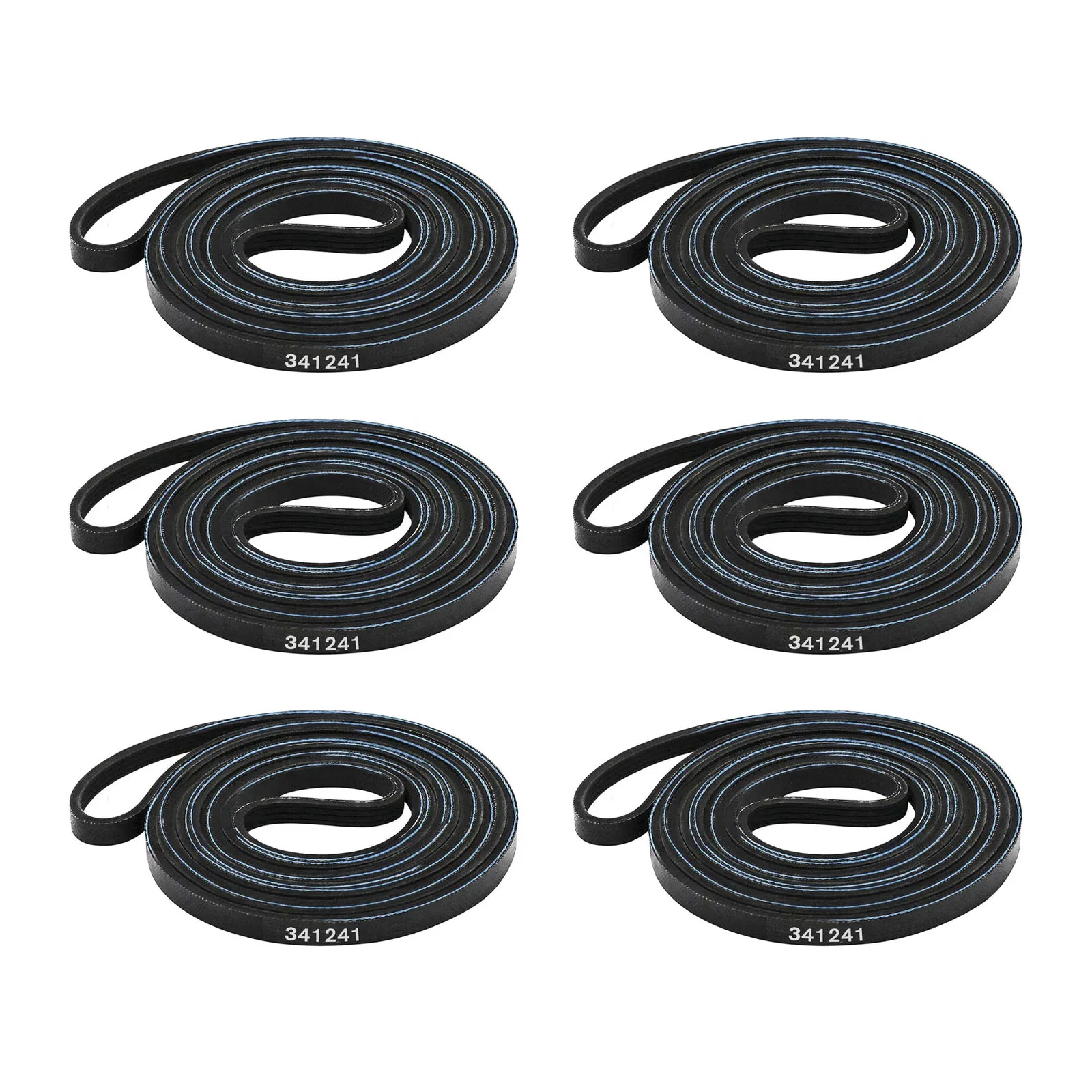 6Pcs/lot 341241 Dryer Drum Belt Replacement For Whirlpool For Kenmore Dryer Accessories Reppair Parts 3389628 31001026 PS346995