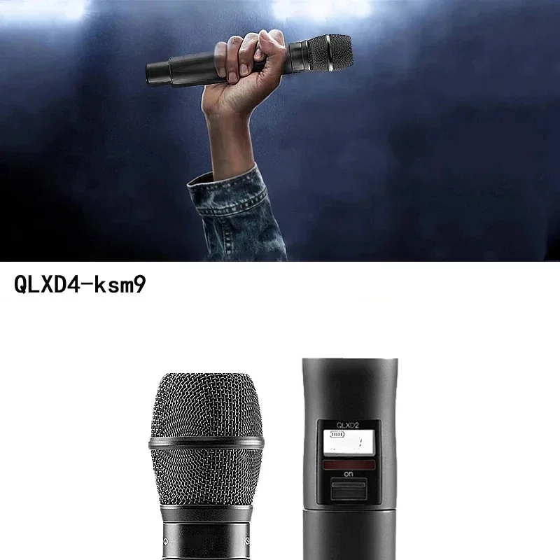 High-quality QLXD4 BETA58 Wireless Karaoke Microphone System Kit 1 Channel UHF True Diversity Handheld Mic for Church