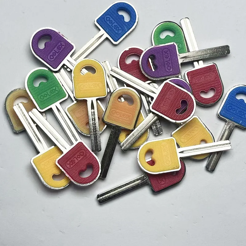 

10 шт./лот, красочная ручка, средний слот, замок, заготовки для ключей для бытовых замков, сменные ключи