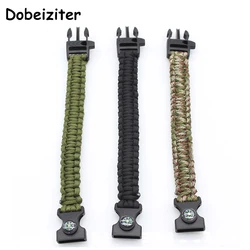 Survival Bracelet Parachute Cord Emergency Paracord Camping Bracelet with Whistle Buckle 3 Colors