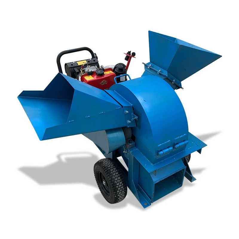 

Branch shredder double feed port wood shredder