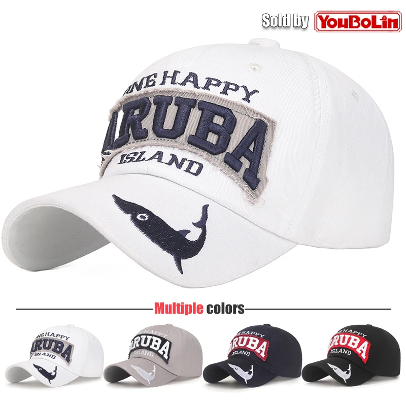 

Trendy Aruba Island Baseball Cap with Embroidered ‘One Happy’ Logo – Adjustable Fit