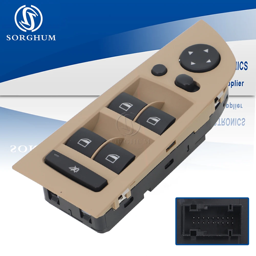 

61319217334 LHD Car BEIGE Window Lifter Control Switch Button For BMW 3 E90 E91 X1 E84 X5 E70 X6 E71 E72 2004 2013 61316948634