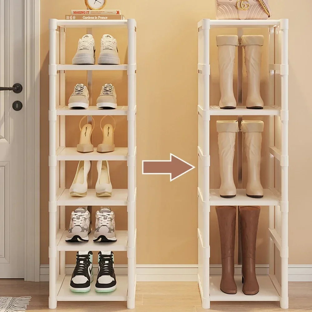 Multilayer Dustproof Shoe Cabinet Household Stackable Simple and Easy Entry Level Shoes Rack Simplicity Metal Organizer Shelves image 5