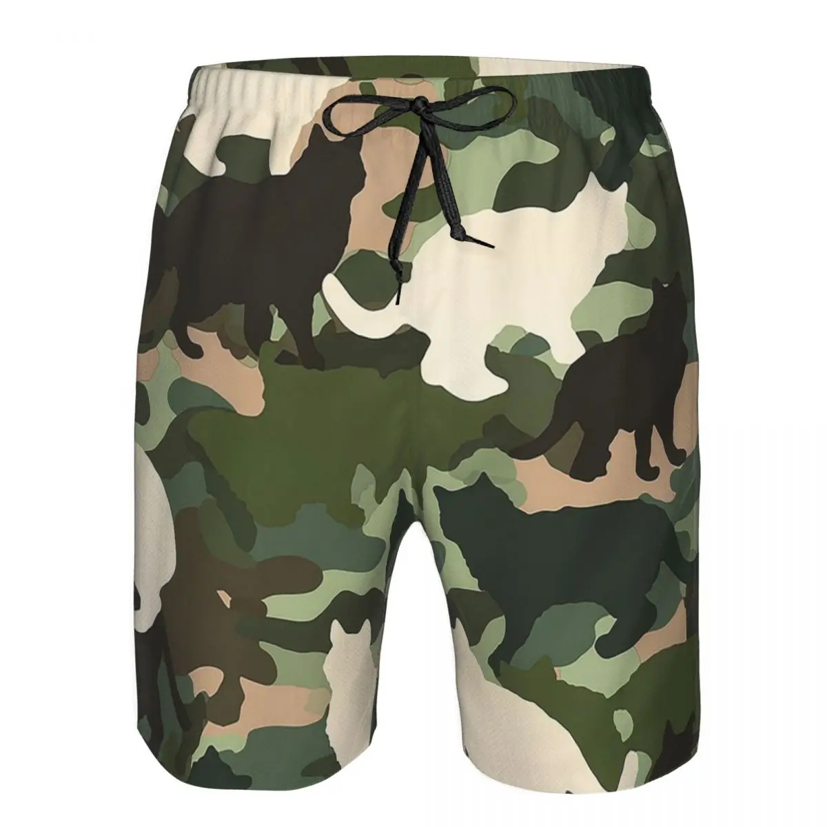 Cat Camouflage Trunks Beach Board Shorts Casual Quick Dry Swim Summer Men Pants