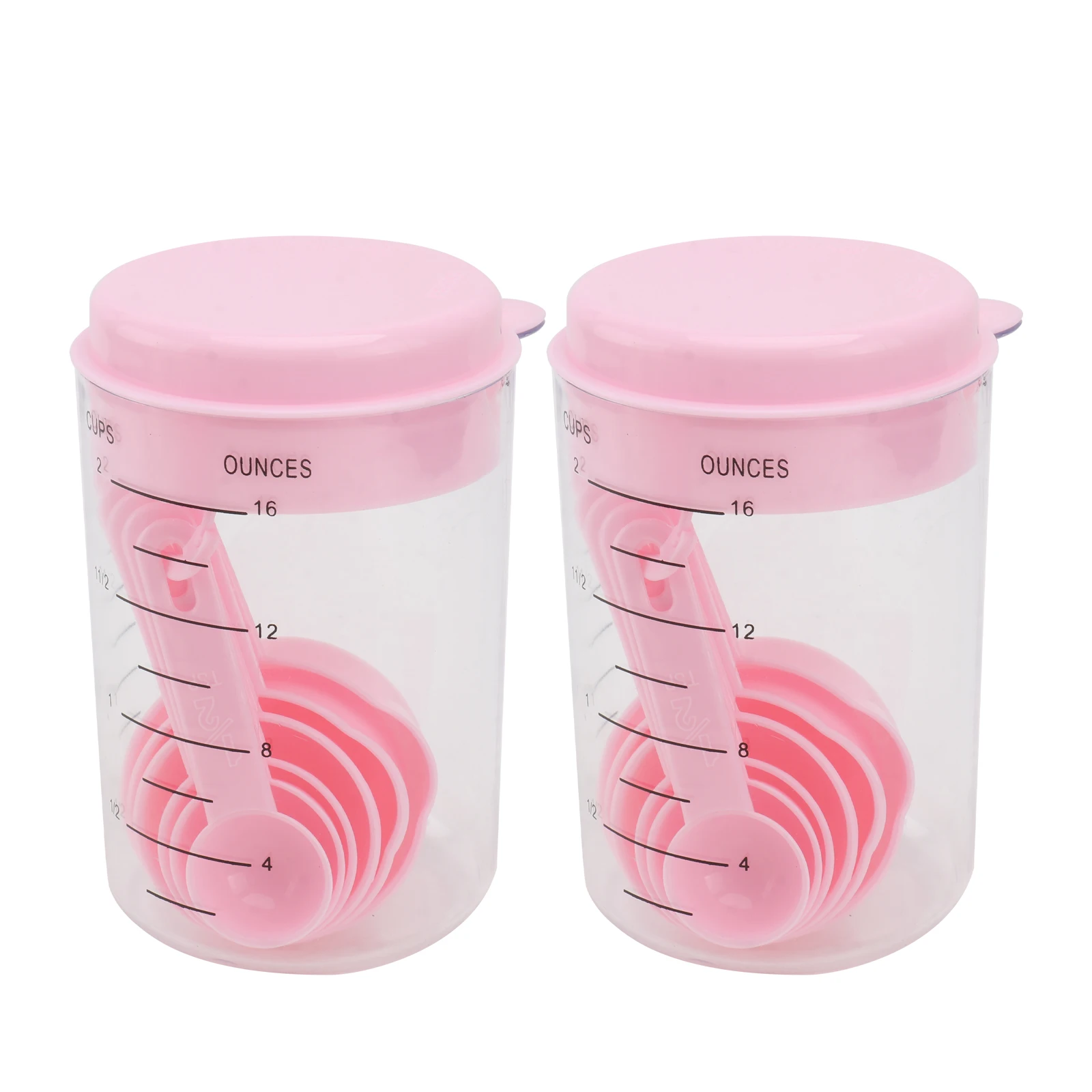 

14Pcs Kitchen Measuring Cups Spoons Set Food Grade Plastic Stackable Detachable Engraved Baking Cooking Tools