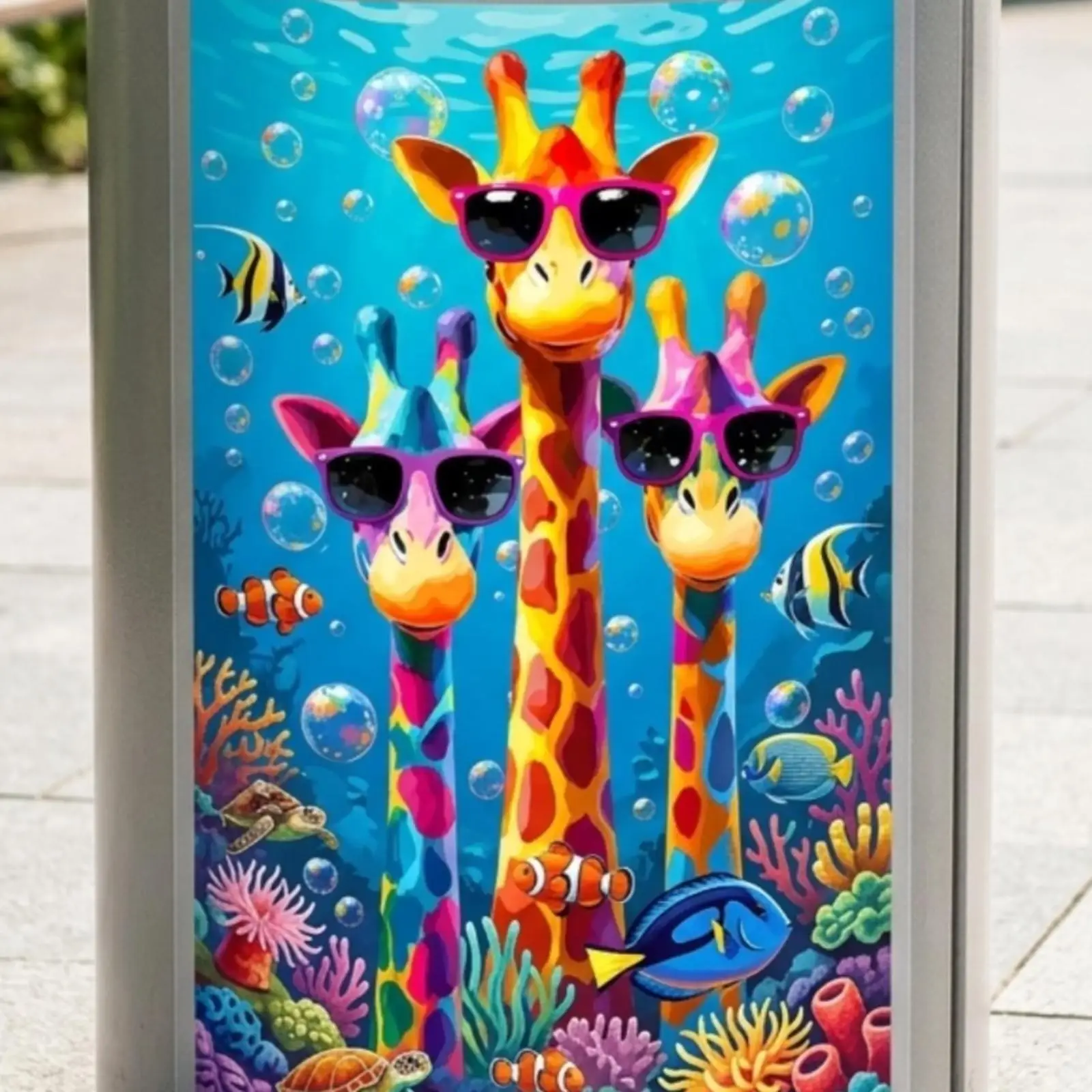 Peel-and Trash Bin Sticker | PVC Material, Waste Bin Decal, for Outdoor
