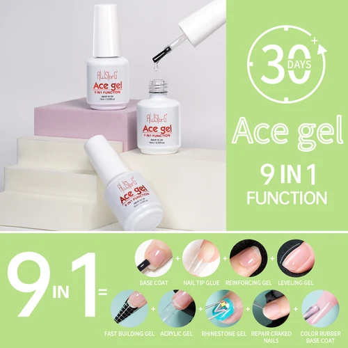 Imagen 2 del producto AWStorG 15ML Ace Gel 9 en 1 pegamento para uñas Gel esmalte de uñas espesor transparente función semipermanente Gel UV remojar Nail Art