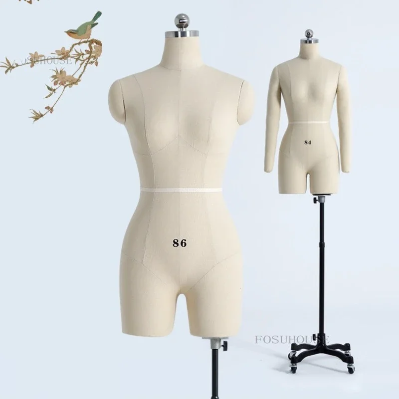 Sewing Linen Cover Body Female Mannequins with Legs for Clothing Design Bust Tailor Mannequin Dress Display Stand Can