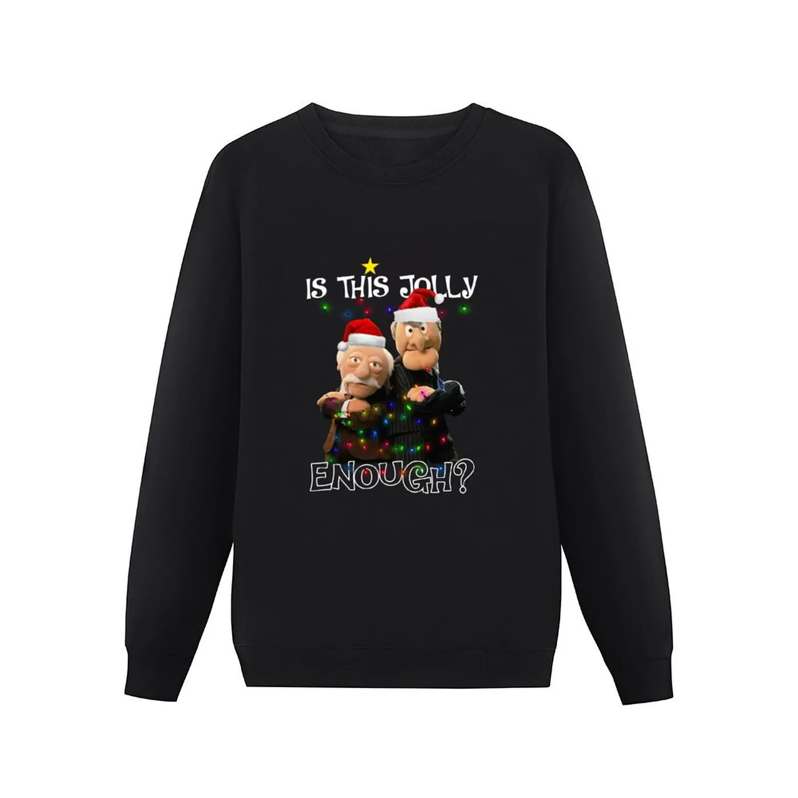 Funny Statler And Waldorf Grúmpy Is This Jolly Enough Lights Christmas Casual Mens Cotton Printed For Women Adul Pullover Hoodie