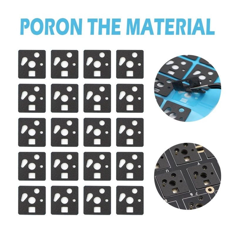 DN59 Schaftpolster für mechanische Tastatur, Einzelschalter-Unterlage, PORON-Material, Rückseitenkleber, Schaftfolie, 120 Stück