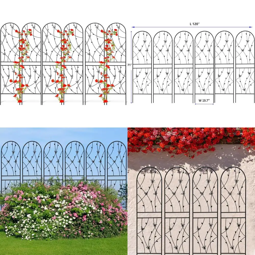 

Нержавеющая металлическая садовая решетка 6 футов, поддержка растений для скалолазания на открытом воздухе для украшения розы, цветы, газона