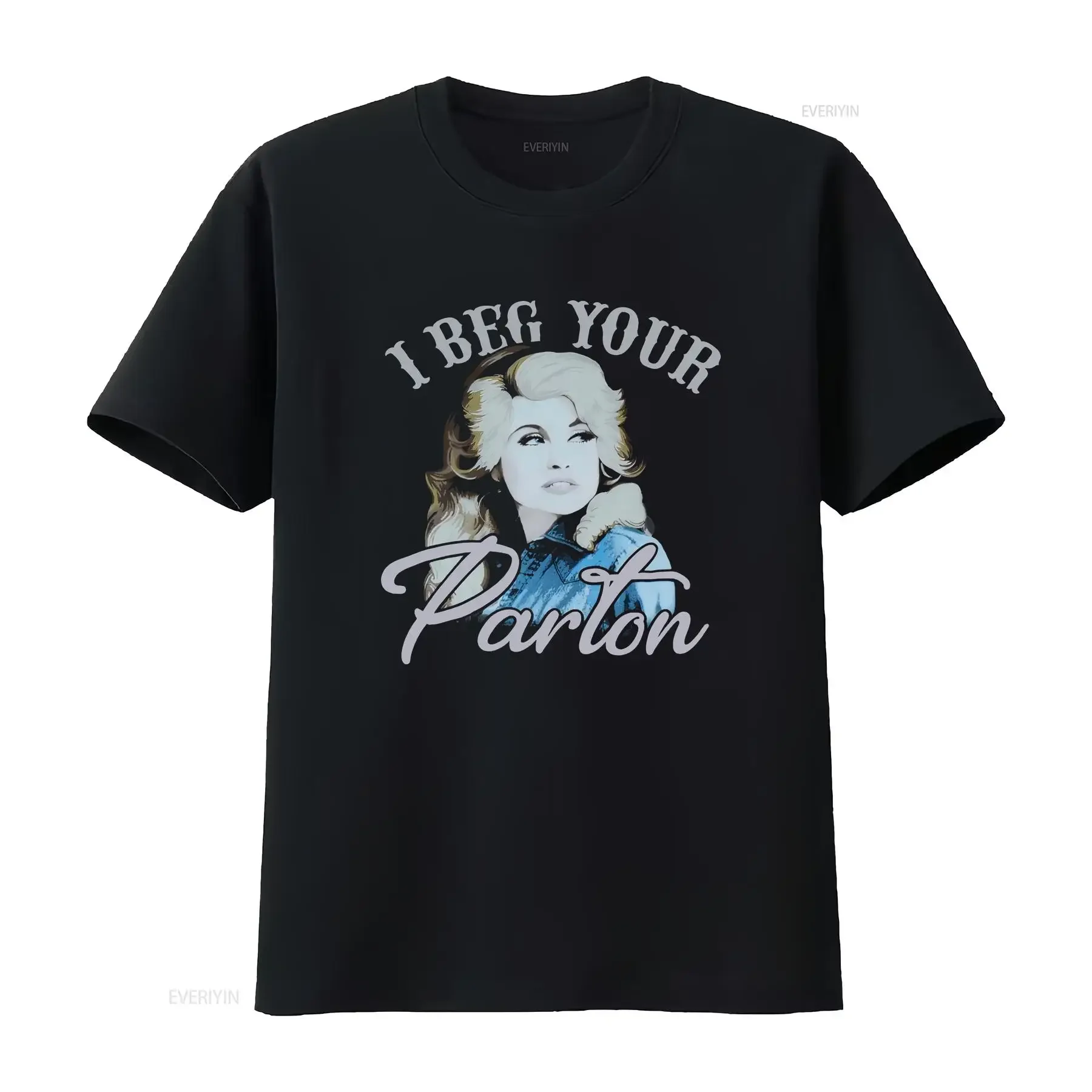 Dollywood Dolly Parton I Beg Your T Shirt Black Size M vintage Washed Soft streetwear graphic Versatile designer clothes Unisex