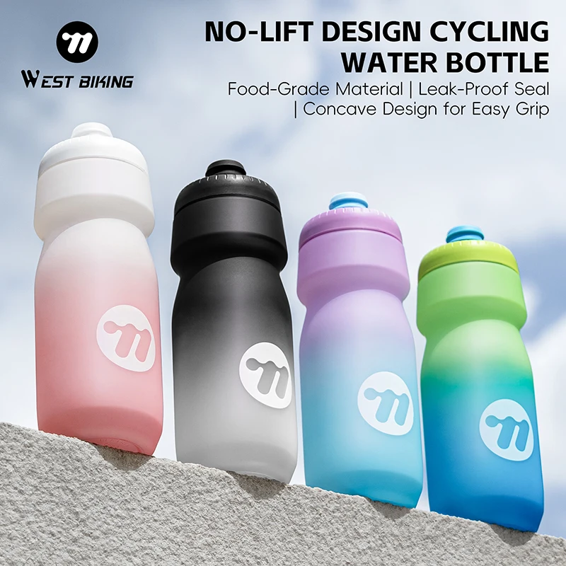 WEST BIKING Outdoor Cycling Bottle 550ml/650ml Colorful Gradient Bike Bottle Lightweight Water Kettle MTB Road Bike Accessories