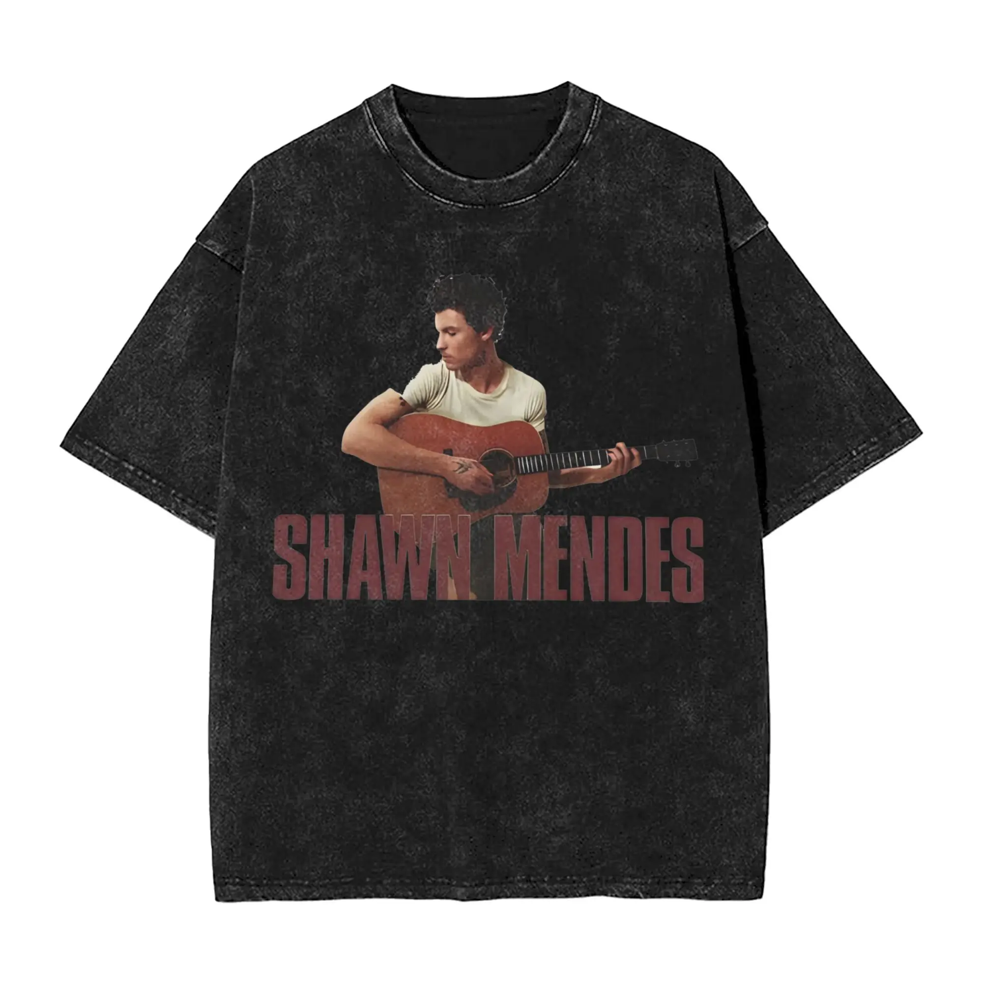 Männer Frauen Harajuku Gewaschene T-shirts Auf Der Straße Wieder Shawn Mendes Tour 2025, Druck Hemd Outfit High Street T-shirts