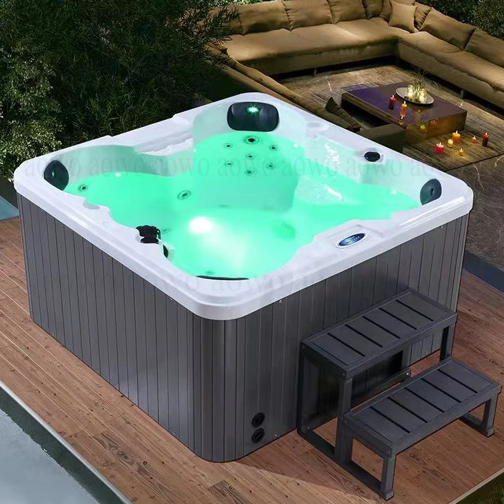 New Design 4 Person Gazebo Hot Tube Outdoor Laying Spa Bathtubs Home Douche Portable Tub Jacuzzii Pool Spa Tradeoutdoor Jakuzzy