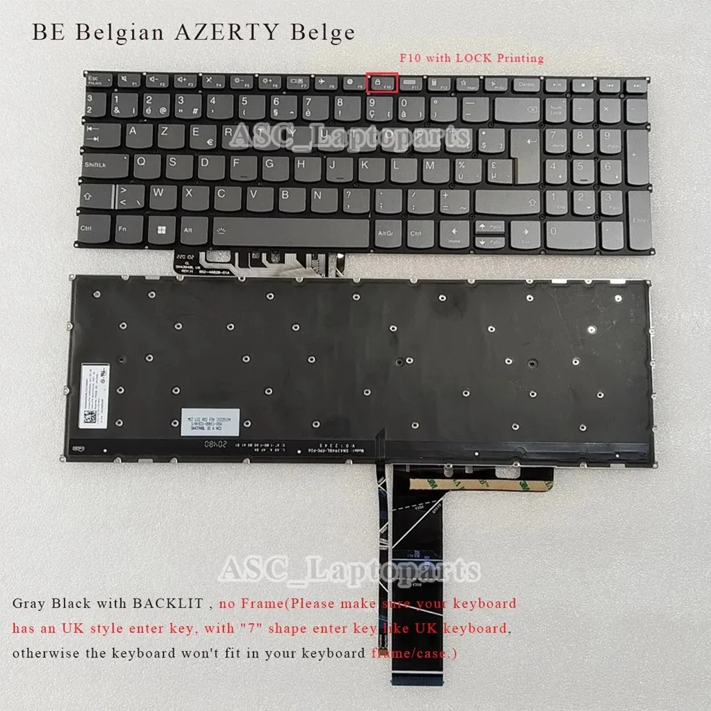 

BE Russian Czech Brazil French Canadian Hungarian Korean Nordic Keyboard for Lenovo 1-15ALC7 1-15AMN7 1-15IAU7 1-15IGL7 15IRU7