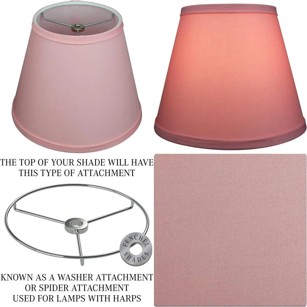 

Round Lampshade 6 Top x 10 Bottom x 8 Slant Height with 0.4 Spider Attachment - Large Diameter Shade for Home Decor