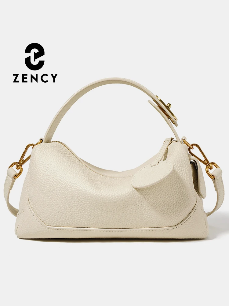 Women Genuine Leather Pillow Bag Designer Metal Hardware Top Handle Ladies Handbag Small Boston Tassel Girls Beige Leather Bag