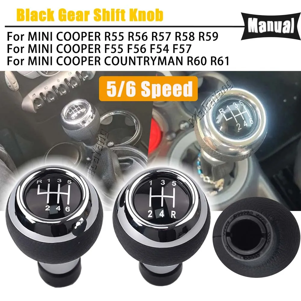 5/6 Speed MT Lever Shifter Knob Head For Mini Cooper R55 R56 R57 R58 R59 R60 R61 F54 F55 F56 F57 Manual Car Gear Shift Knob