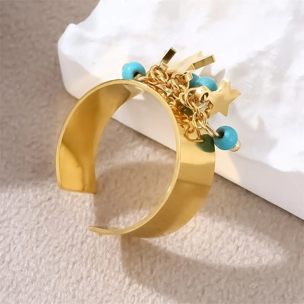 Gold Tone Charm Open Ring Non Fading Adjustable Band Adjustable Ring Lightweight Long Lasting Finish Fashion Ring Holiday