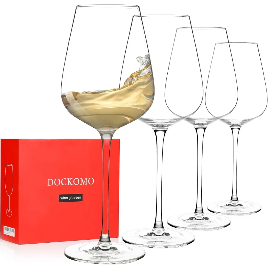 

White Wine Glasses Set of 4 Italian Glasses 17 oz Clear