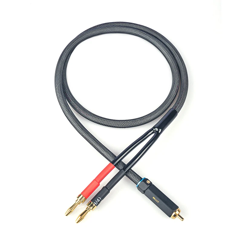 Yinke pure copper silver-plated speaker speaker cable RCA lotus to banana head 2.1 subwoofer active computer audio cable