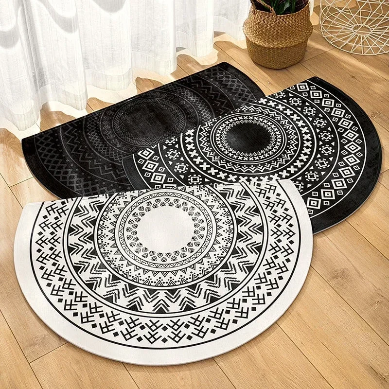 Geometry Semicircle Nordic Door Mat Non-Slip Soft Bath Mat Entrance Floor Mat White Welcome Mats Area Carpet Living Room Bedroom