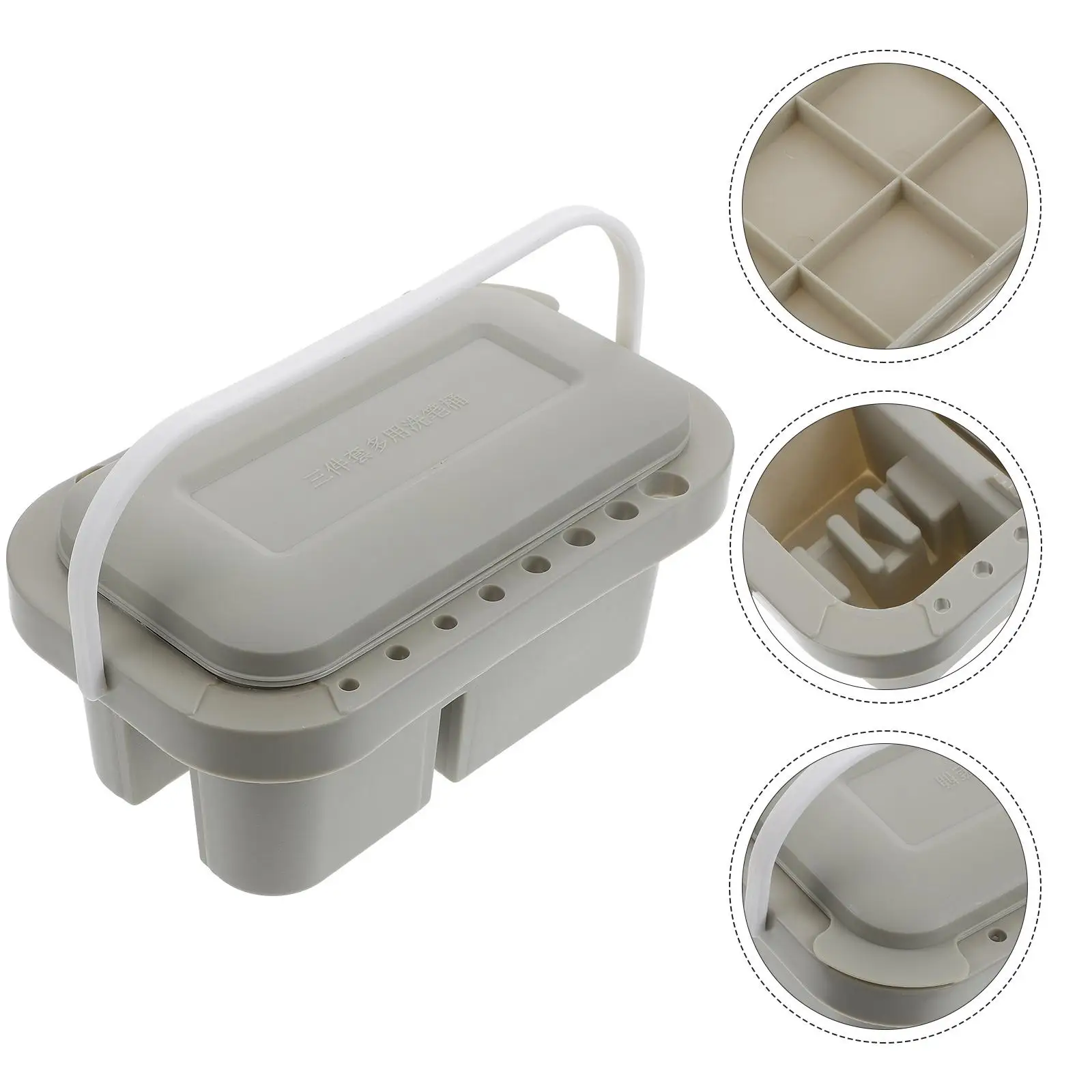 Pencil Bucket Palette Paint Brush Holder for Painters Washing Cup Washer Cleaner Painting Plastic