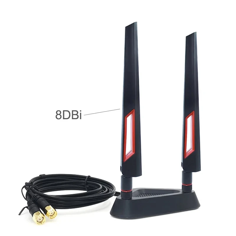 

High Gain 2.4G 5.8G 5G Dual Frequency Extension Cable External Antenna for ASUS Wifi Router Wireless Card Magnetic Suction Base