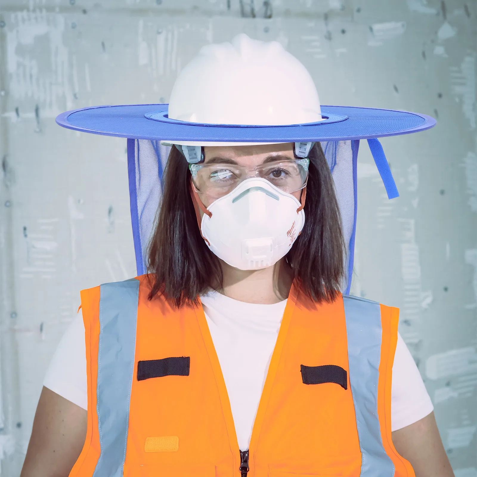 

Sunproof Hard Hat Sun Shade Mesh Curtain Protector for Construction Site Outdoor Safety Neck Protection Wide Sun Visor