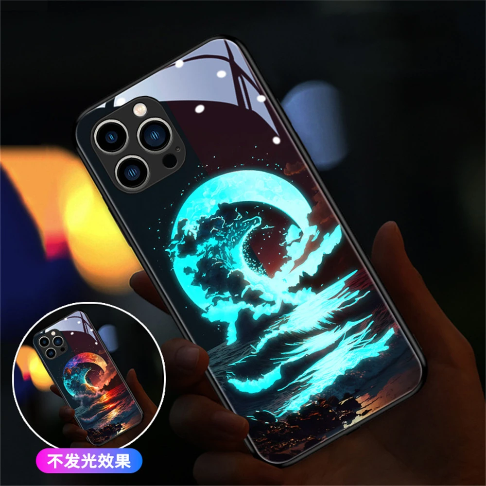 

Sound Control Led Flash Glow Phone Cases For Huawei Mate 60 50 E Pro Plus P40 P30 Nova 10 11 Honor 90 80 70 Luminous Glass Cover