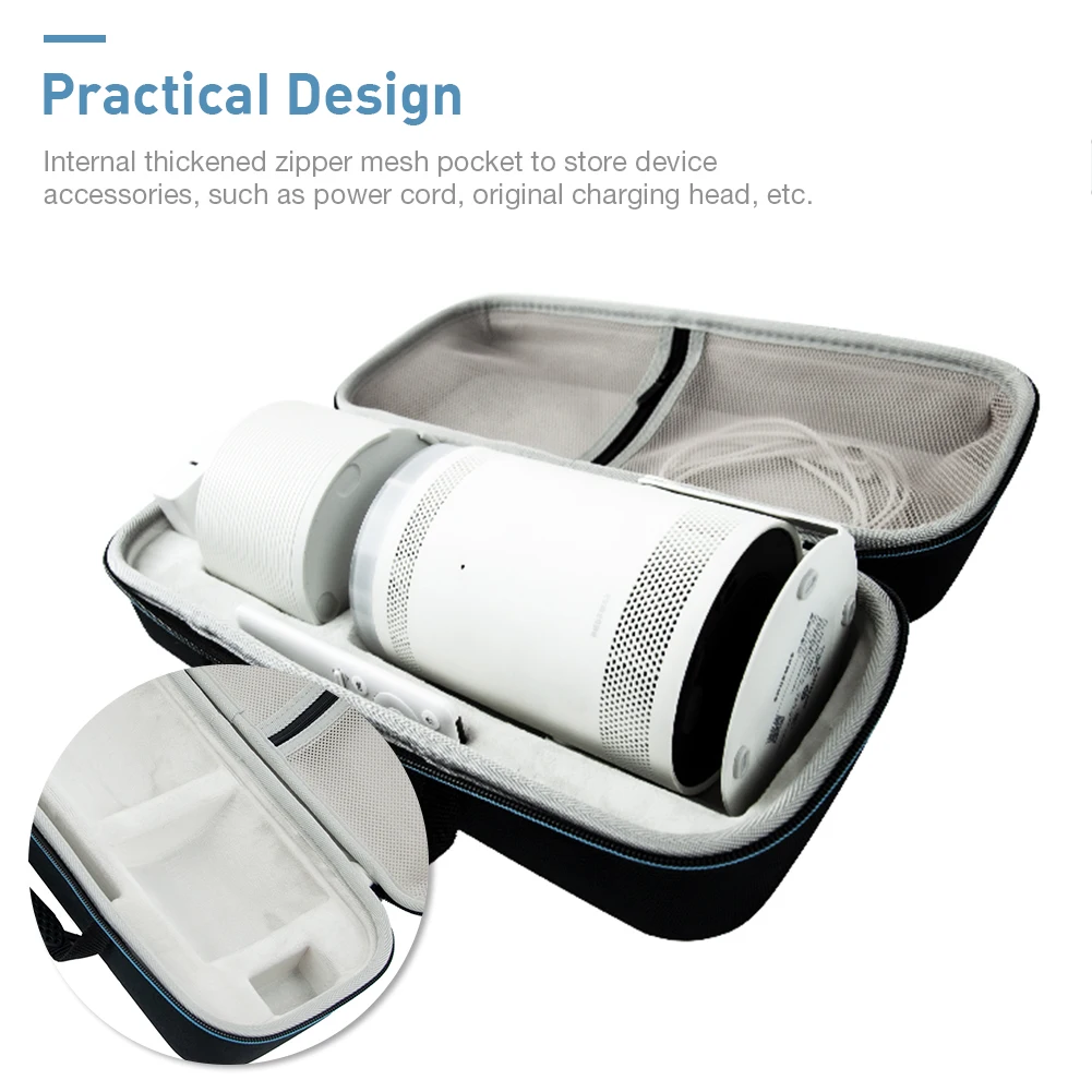 

Portable Carrying Case Multifunctional Zipper Projection Bag Thickened Mesh Bag Protective Storage Case for Samsung TheFreestyle
