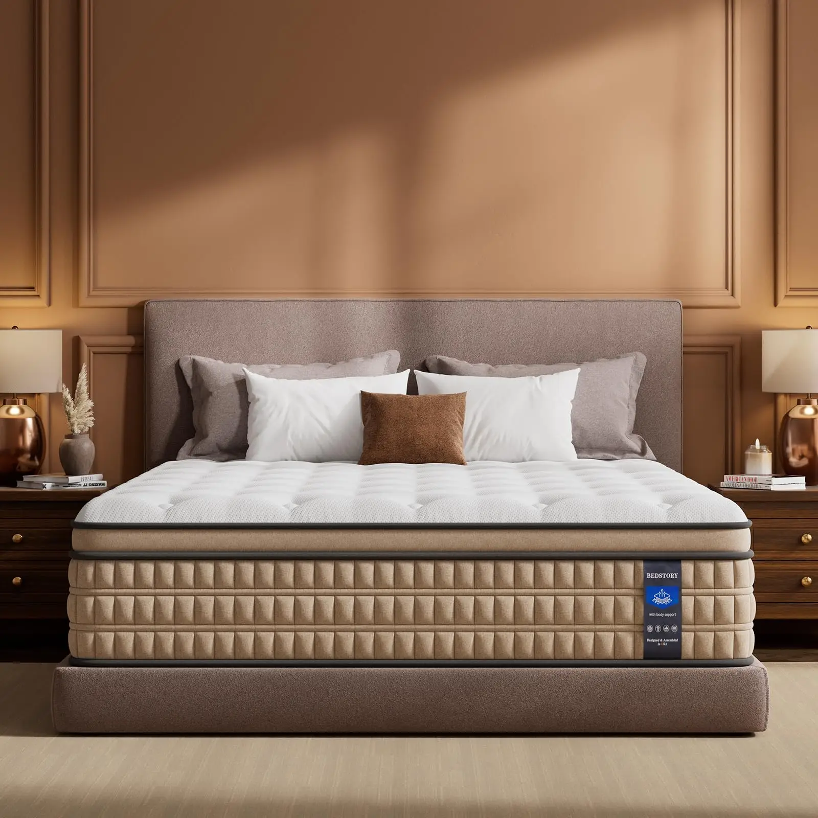 12 inch Medium Firm Queen Mattress - Pain-Relieving Hybrid Mattress for Extra Lumbar & Hip Support - Queen Bed in a Box