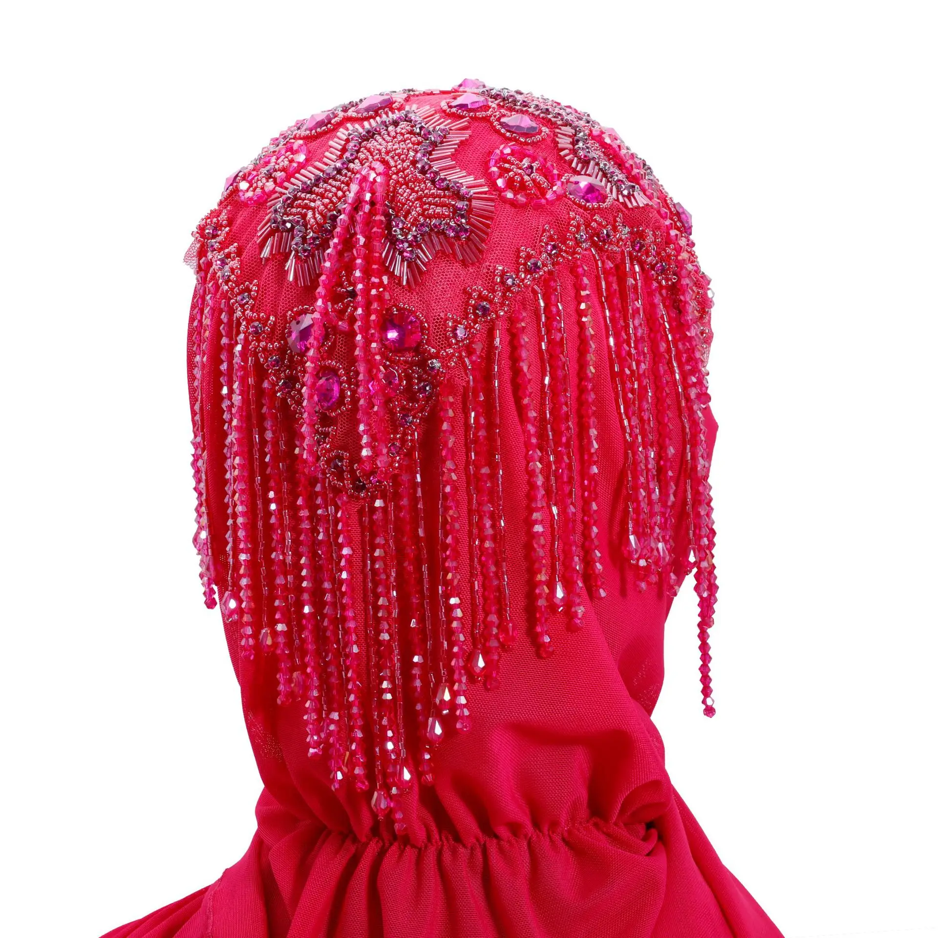 Mode gland perles Hijab strass foulard femmes fête de mariage châles Wrap Turban Bandanas écharpe Turbante casquette couverture Mujer