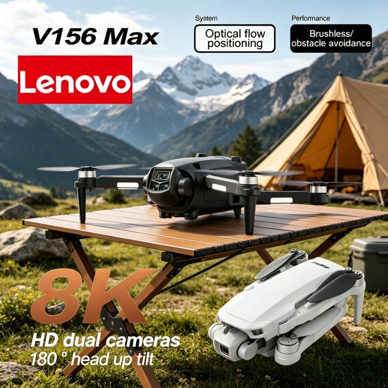 

Lenovo V156 MAX Brushless Power Optical Flow Hover One Key Takeoff Intelligent Obstacle Avoidance Dual Camera Drone FPV WIFI HD