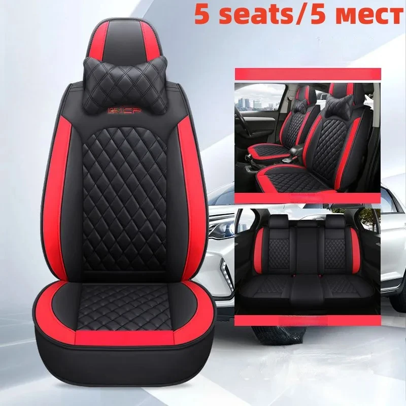 

WZBWZX Universal leather Car Seat Cover for Mitsubishi All Models asx outlander lancer 10 pajero sport Car-Styling Interior