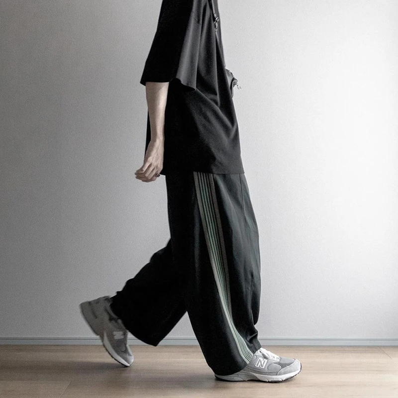 إبر مستقيمة واسعة الساق السراويل عارضة الرياضة الرجعية نسج حزام فضفاض تنوعا الشباب Vitali Sle كل موسم البوليستر B...