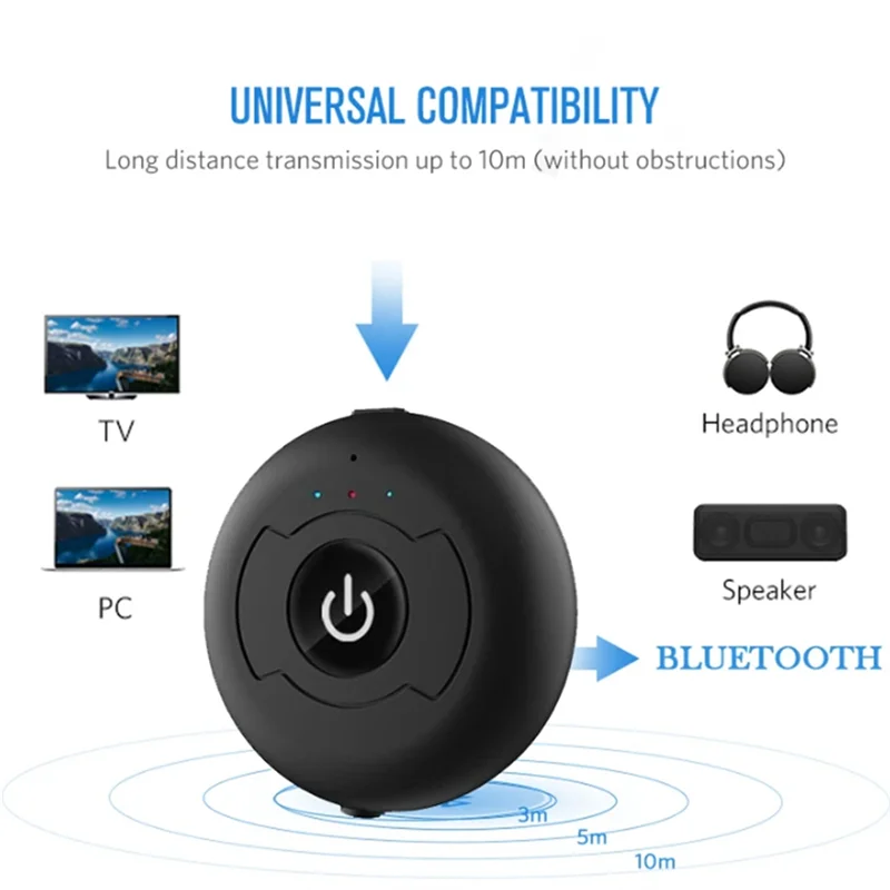 B30C-5.0 Bluetooth-audiozender voor tv PC Connect 2-hoofdtelefoon 3,5 mm AUX lage latentie stereo draadloze adapter eenvoudig te gebruiken