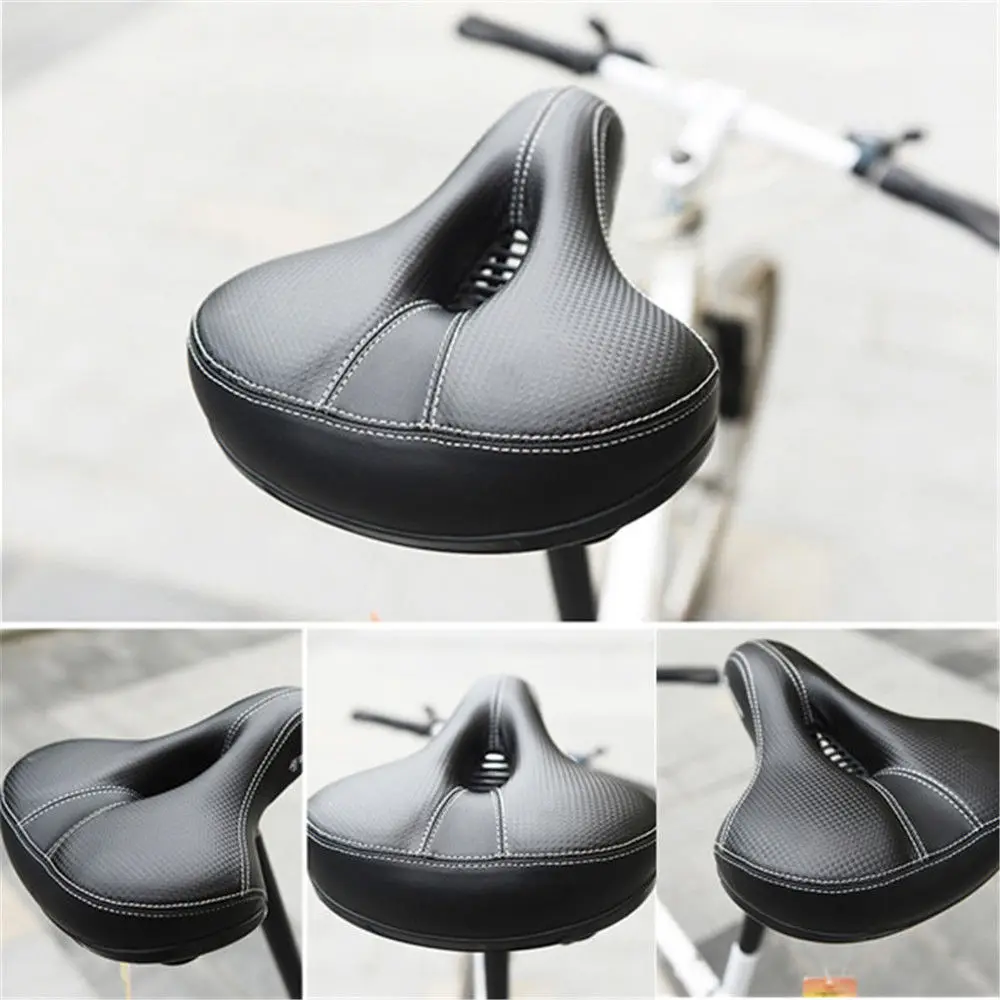 

Thickened Bike Saddle Comfortable Wide Cushion Seat Waterproof Cover Black Road Bike Saddle for Long and Short Rides Rounded