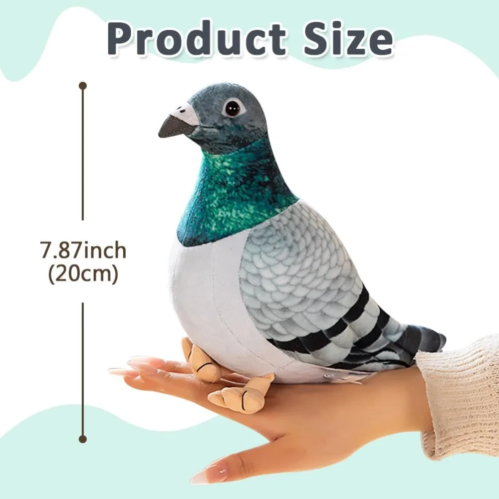 Pigeon Plush Toy  Plush Doll Simulation Ornaments Soft and Cute Peace Bird Animal Cute  As Gift for Kids