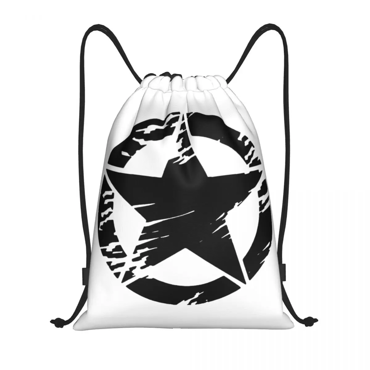 Custom Military Tactical Army Star Drawstring Bag Men Women Lightweight Sports Gym Storage Backpack