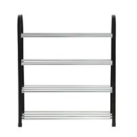 3 or 4 Tiers Adjustable Stackable Shoe Rack Space Saving Storage Organizer for Entryway Upholstered Shoe Shelf Cabinet