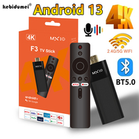 MX10 F3 HD 4K TV Stick Android 13 Allwinner H313 Quad Core 2.4G&5.8G Dual WIFI BT 5.0 Cortex A53 Voice Smart TV BOX Set Top Box